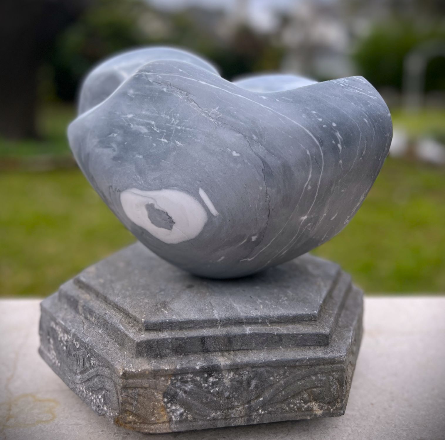 Gray bird marble sculpture